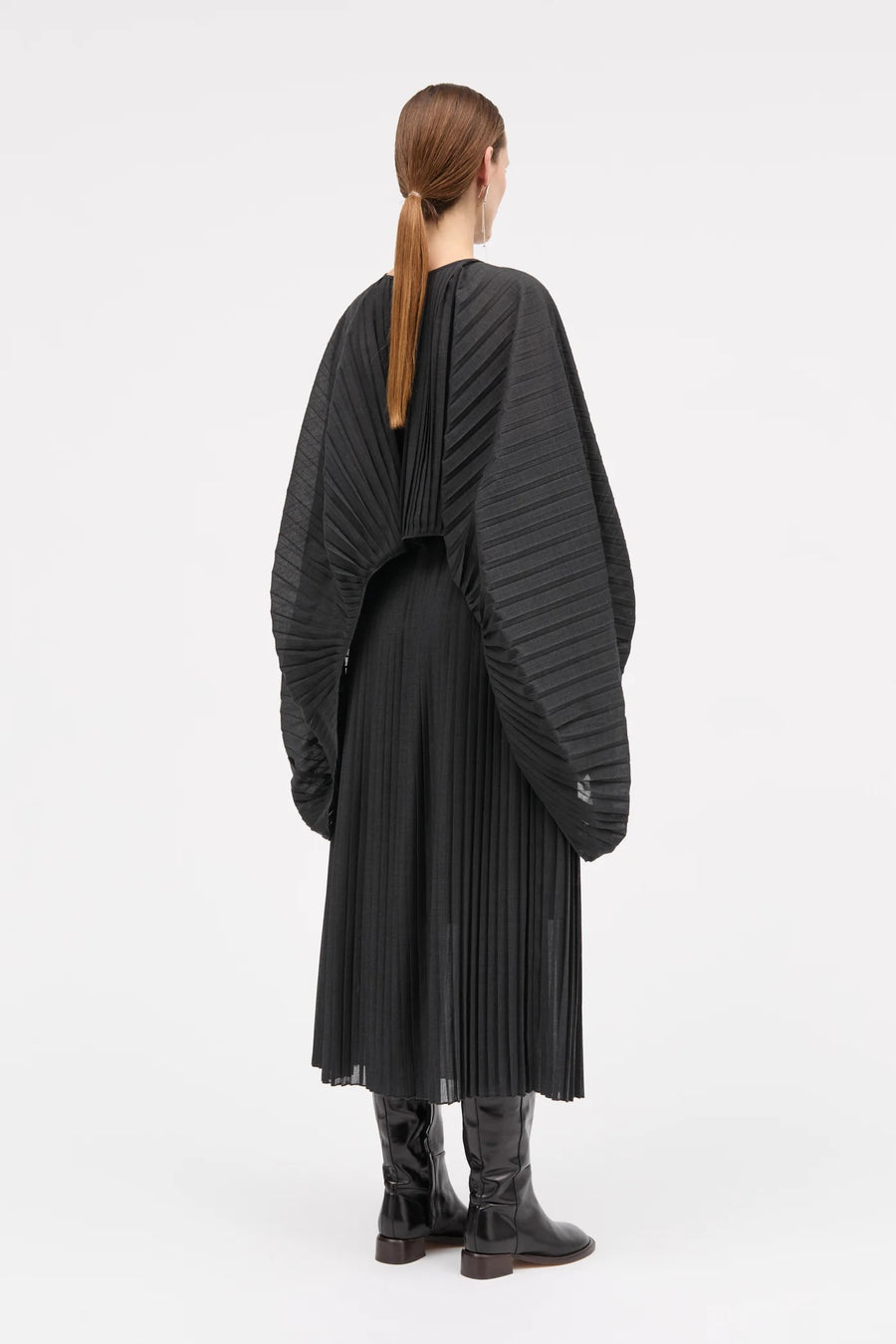 Nadja Atelier Small Plissé Skirt Dark Grey Melange