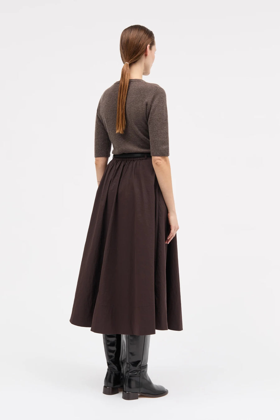 Novo Crisp Tech Skirt Deep Brown