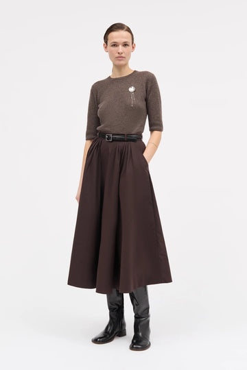 Novo Crisp Tech Skirt Deep Brown