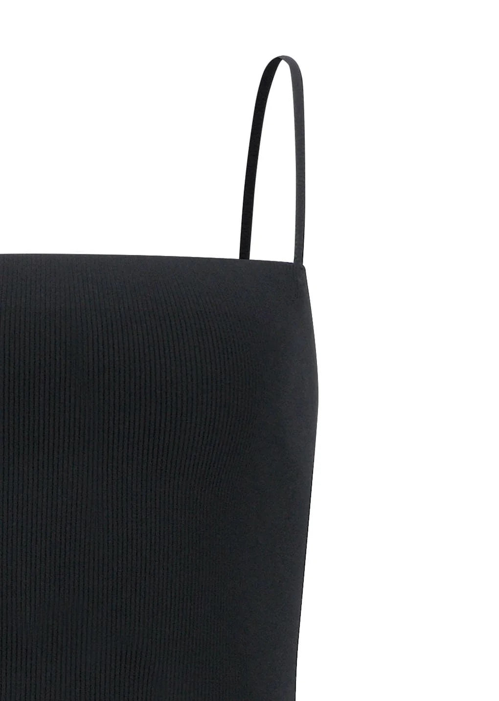 Nylon Knit Maxi Dress Charcoal