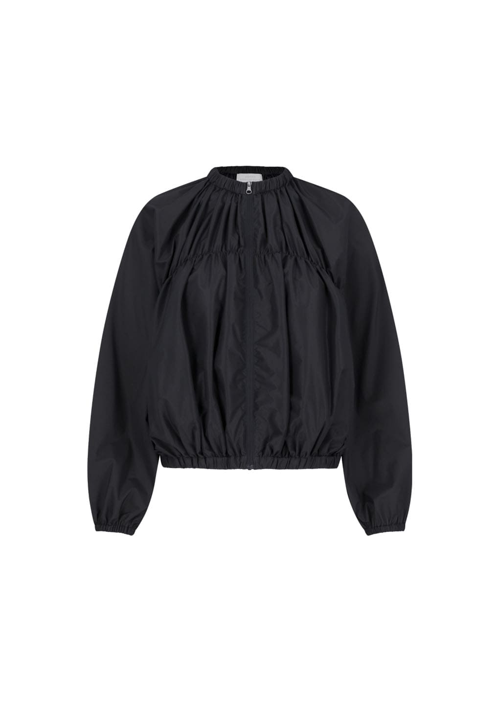 Nylon Shirring Jumper - Charcoal