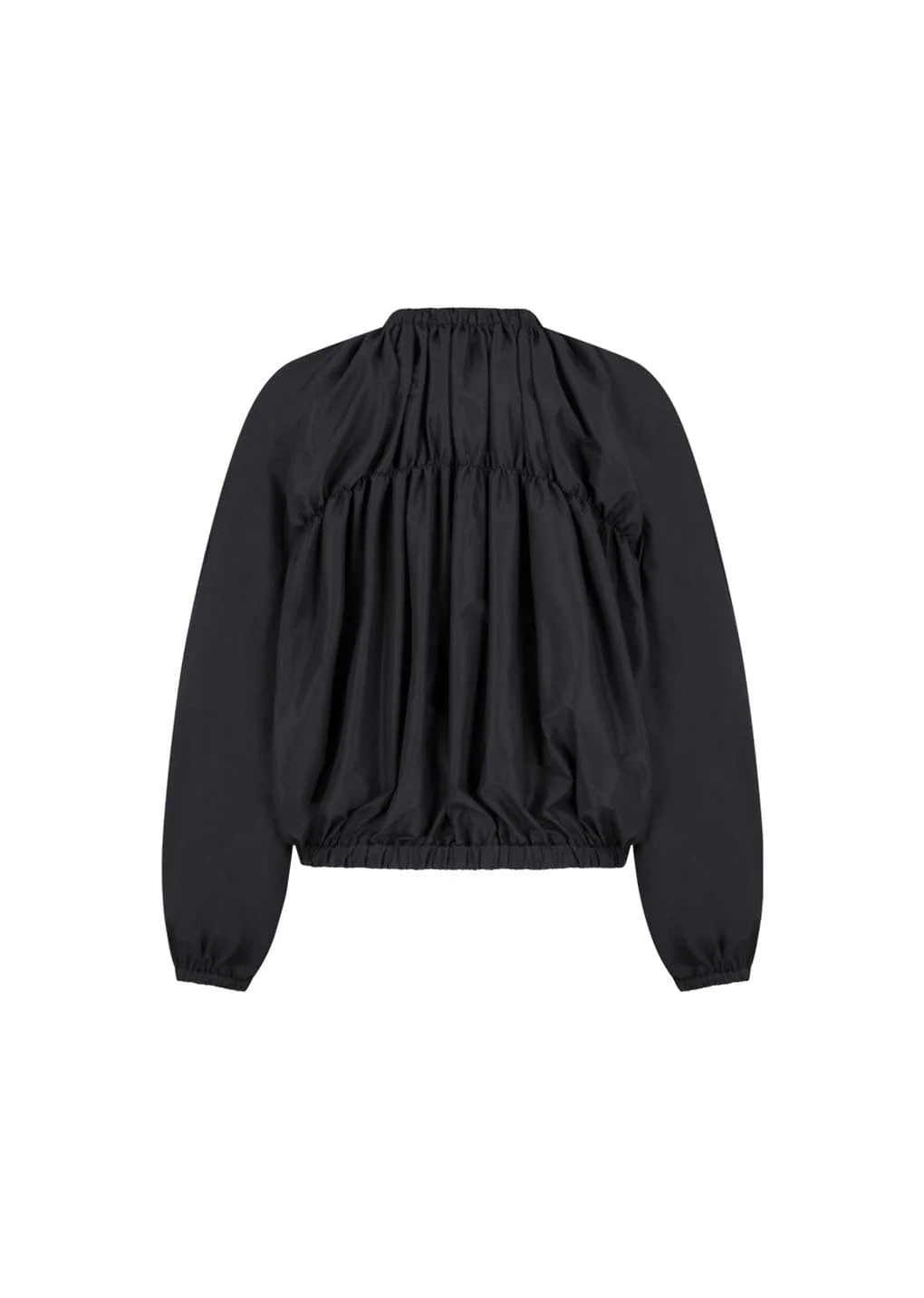 Nylon Shirring Jumper - Charcoal