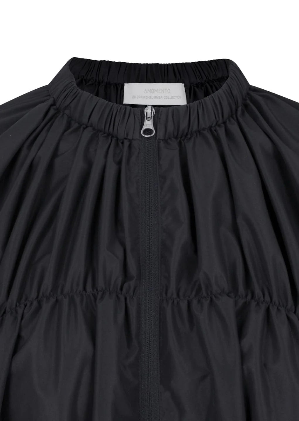 Nylon Shirring Jumper - Charcoal