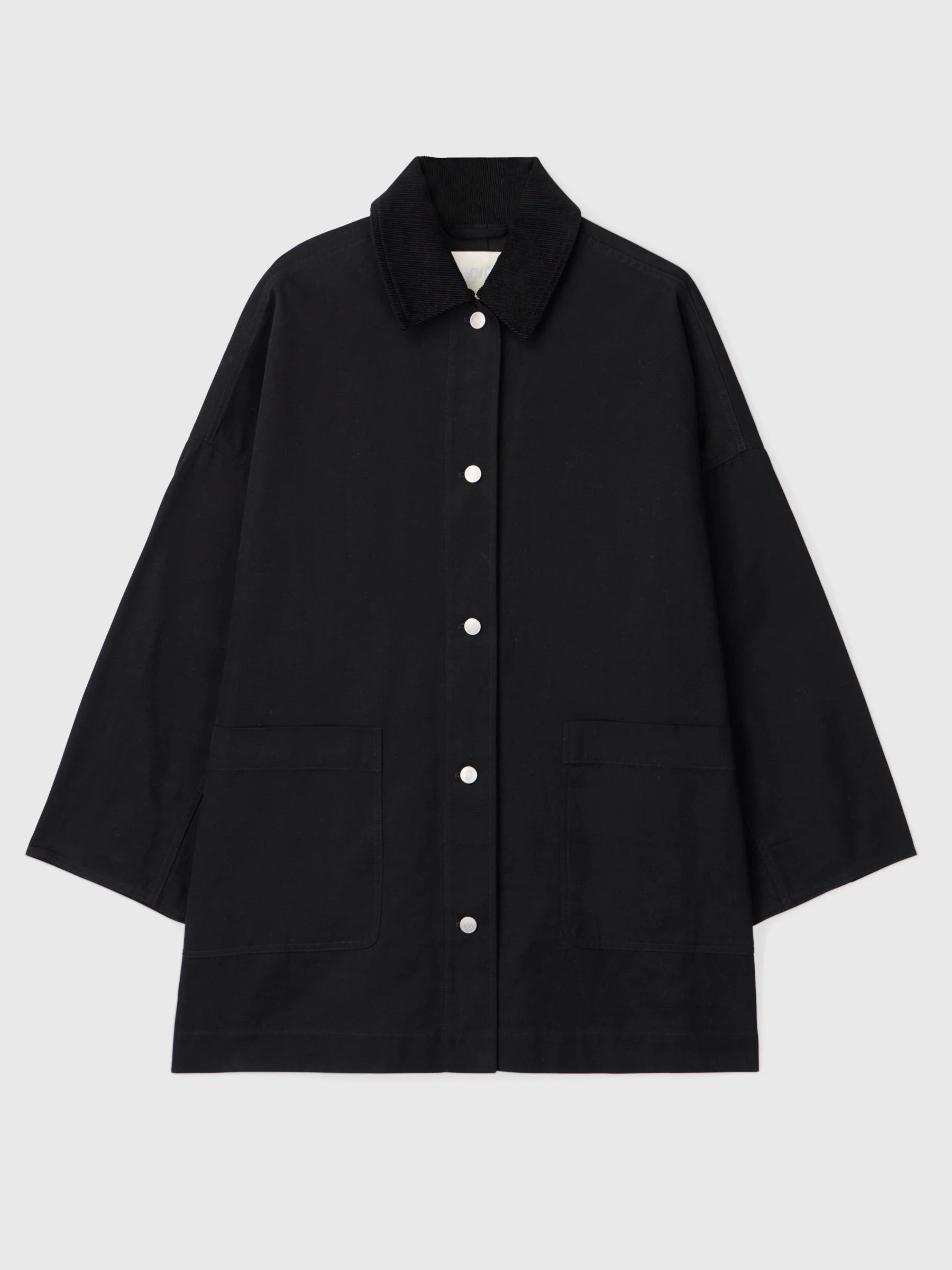 Oversized Canvas Jacket - Jet Black