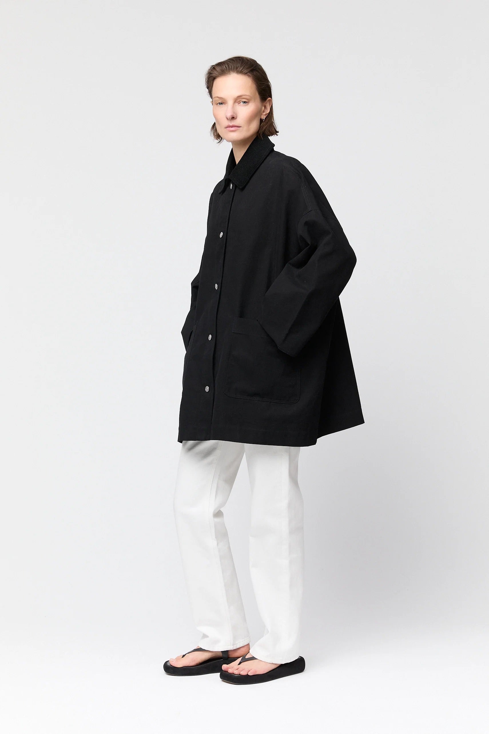 Oversized Canvas Jacket - Jet Black