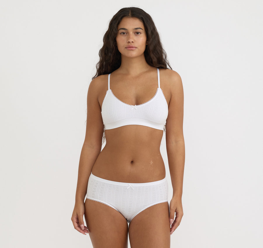 Pointelle Bralette White