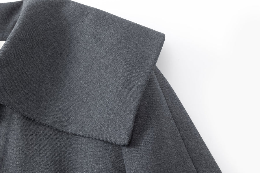 Portia Big Collar Blazer Grey