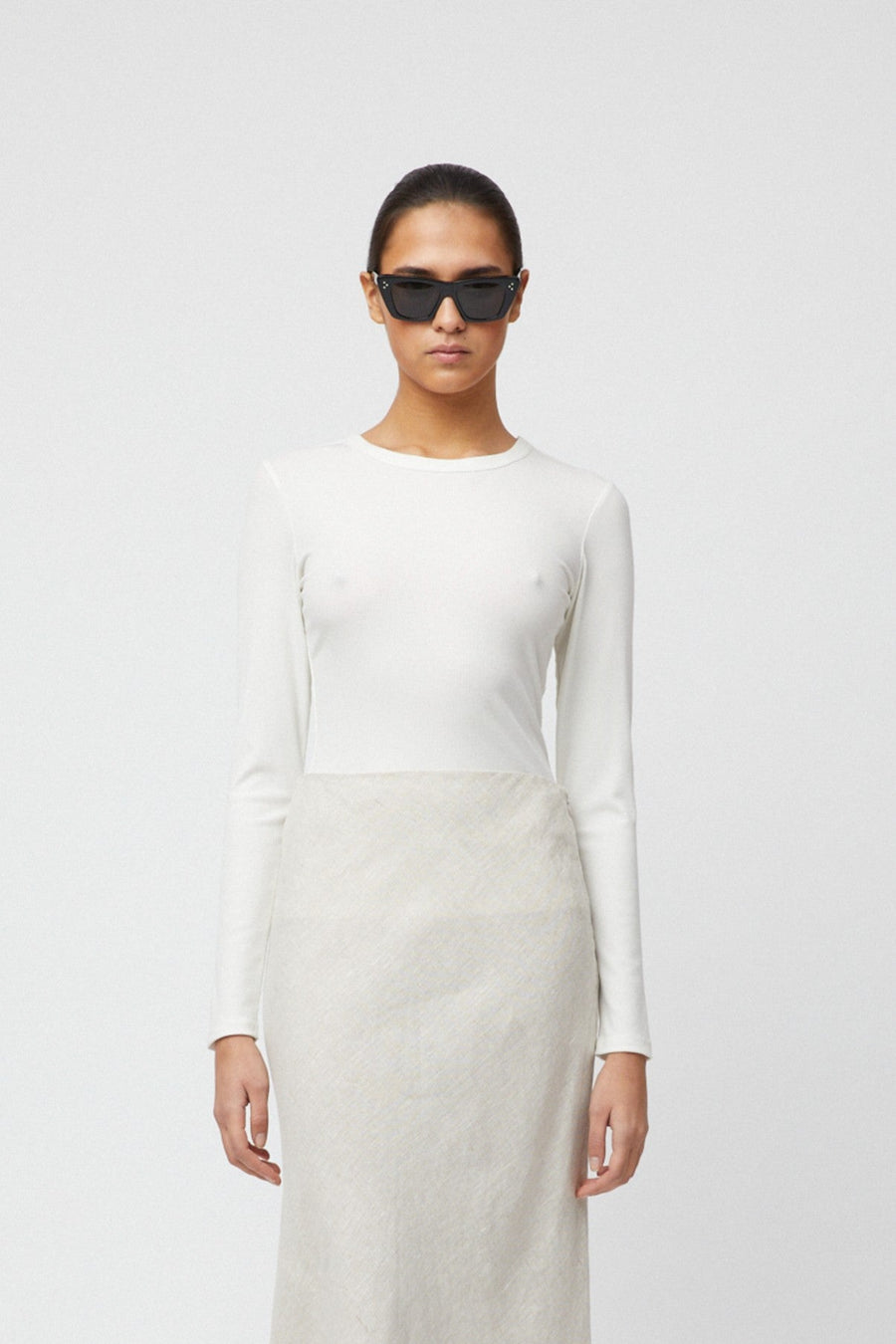 Riviera Ribbed Long Sleeve Salt