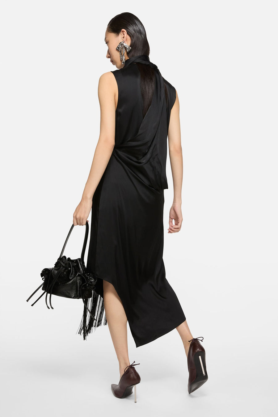 Satin Dress Black