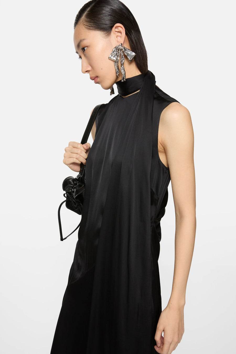 Satin Dress Black