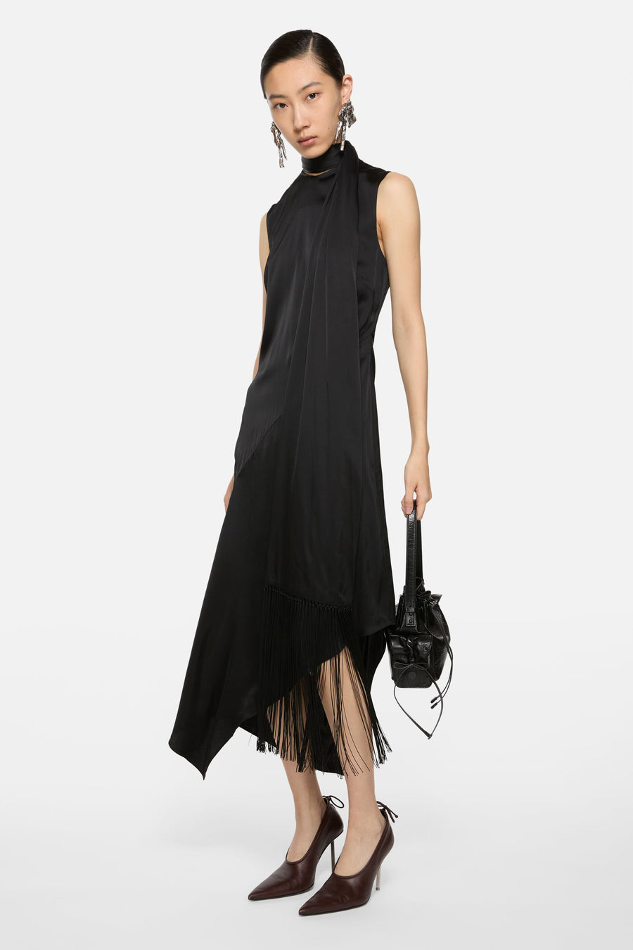 Satin Dress Black