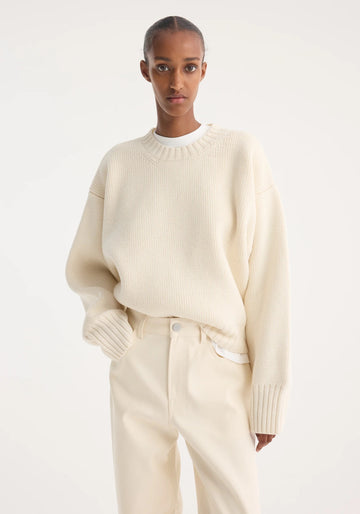 Sculptural Compact Crewneck Off-White