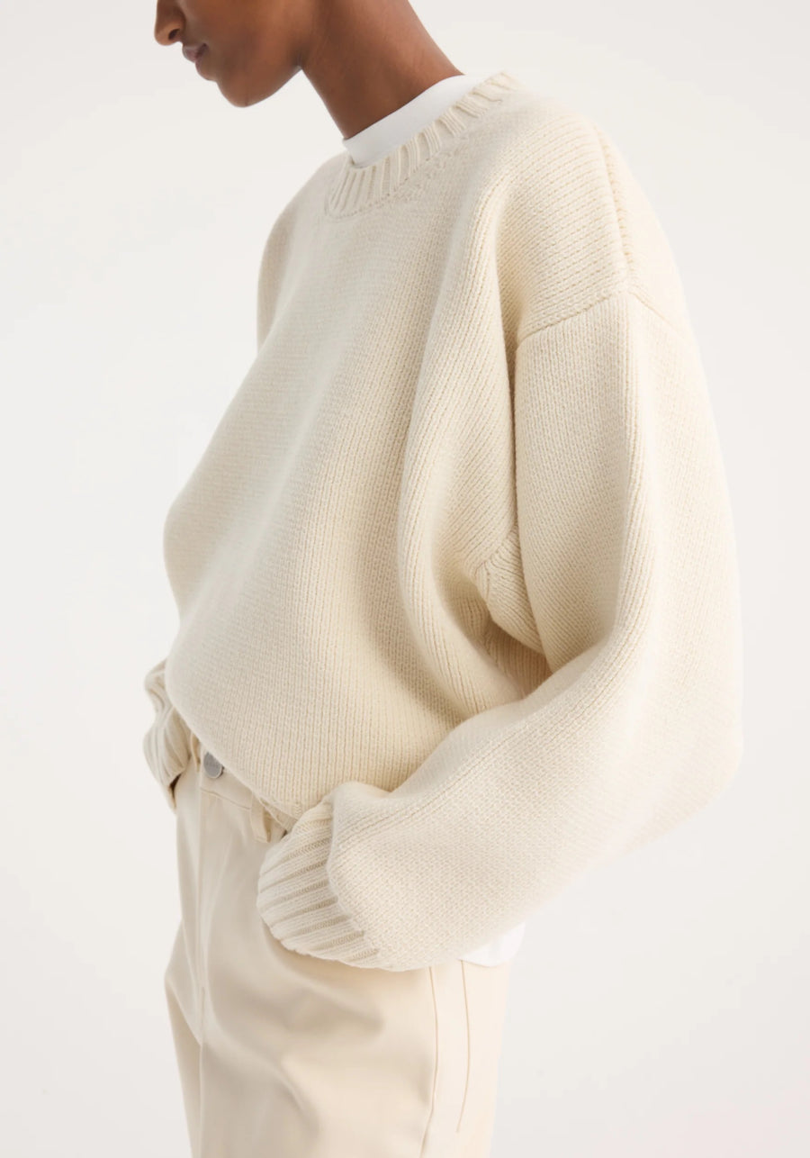 Sculptural Compact Crewneck Off-White