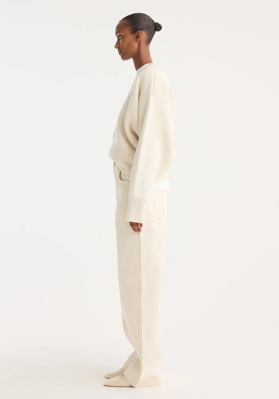 Sculptural Compact Crewneck Off-White