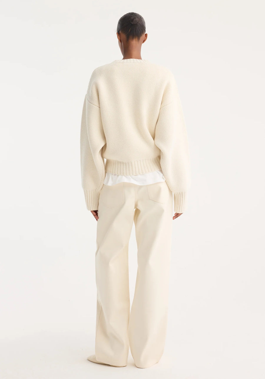 Sculptural Compact Crewneck Off-White