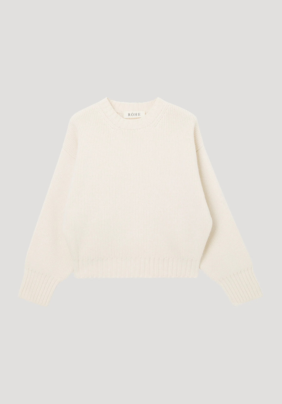 Sculptural Compact Crewneck Off-White