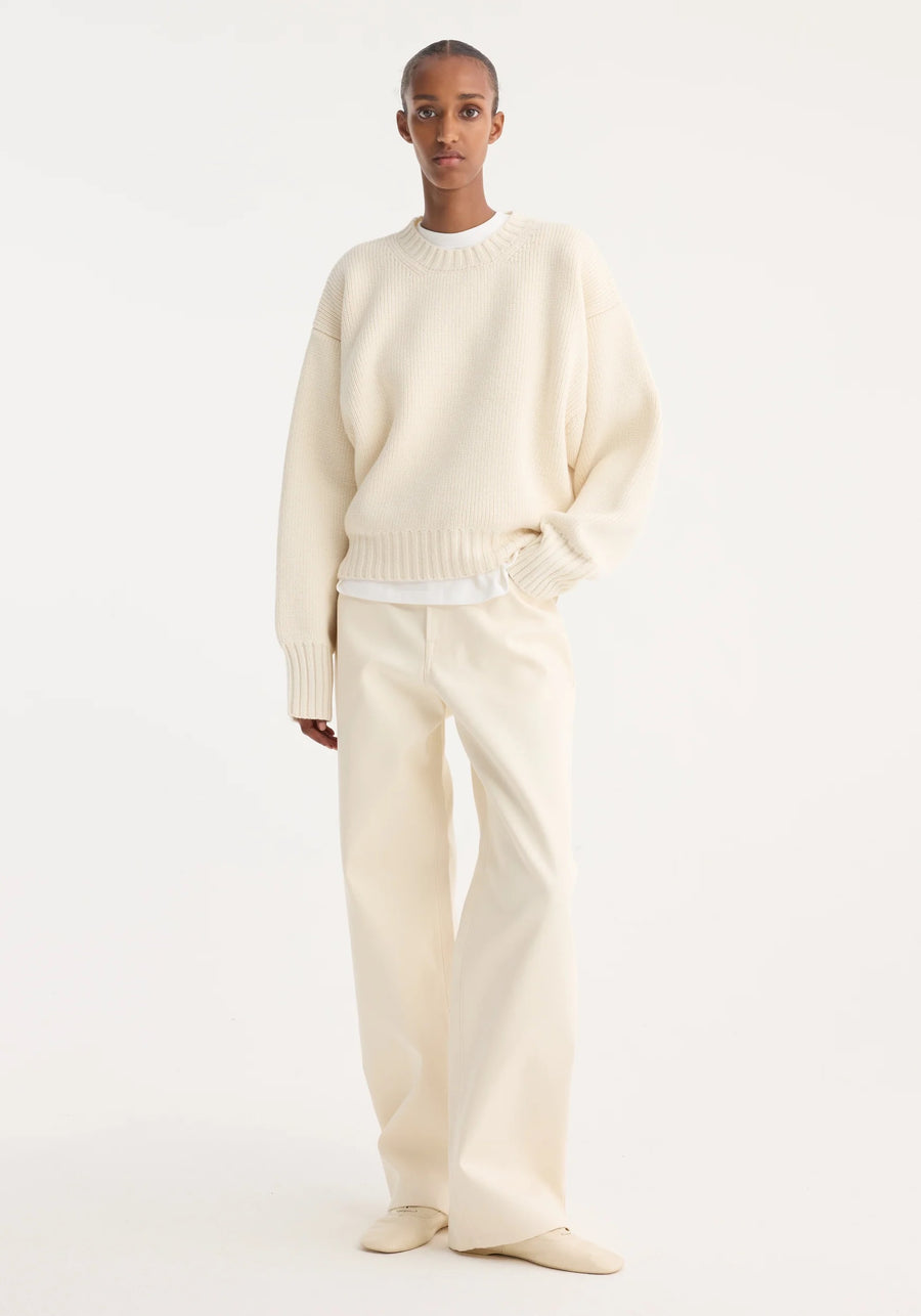 Sculptural Compact Crewneck Off-White