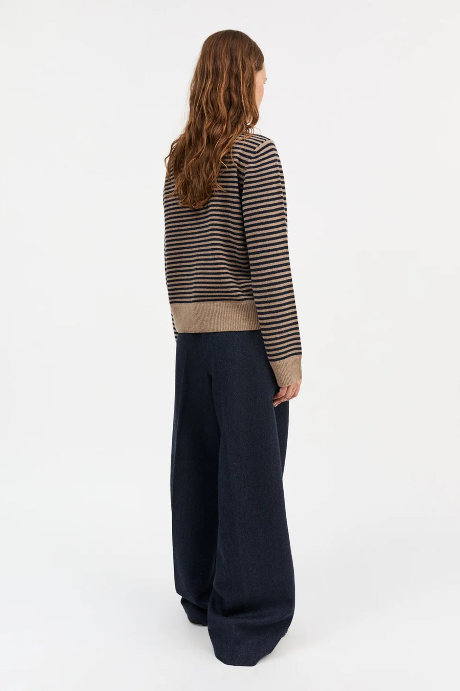 Senna Cardigan Brown/Navy Stripes