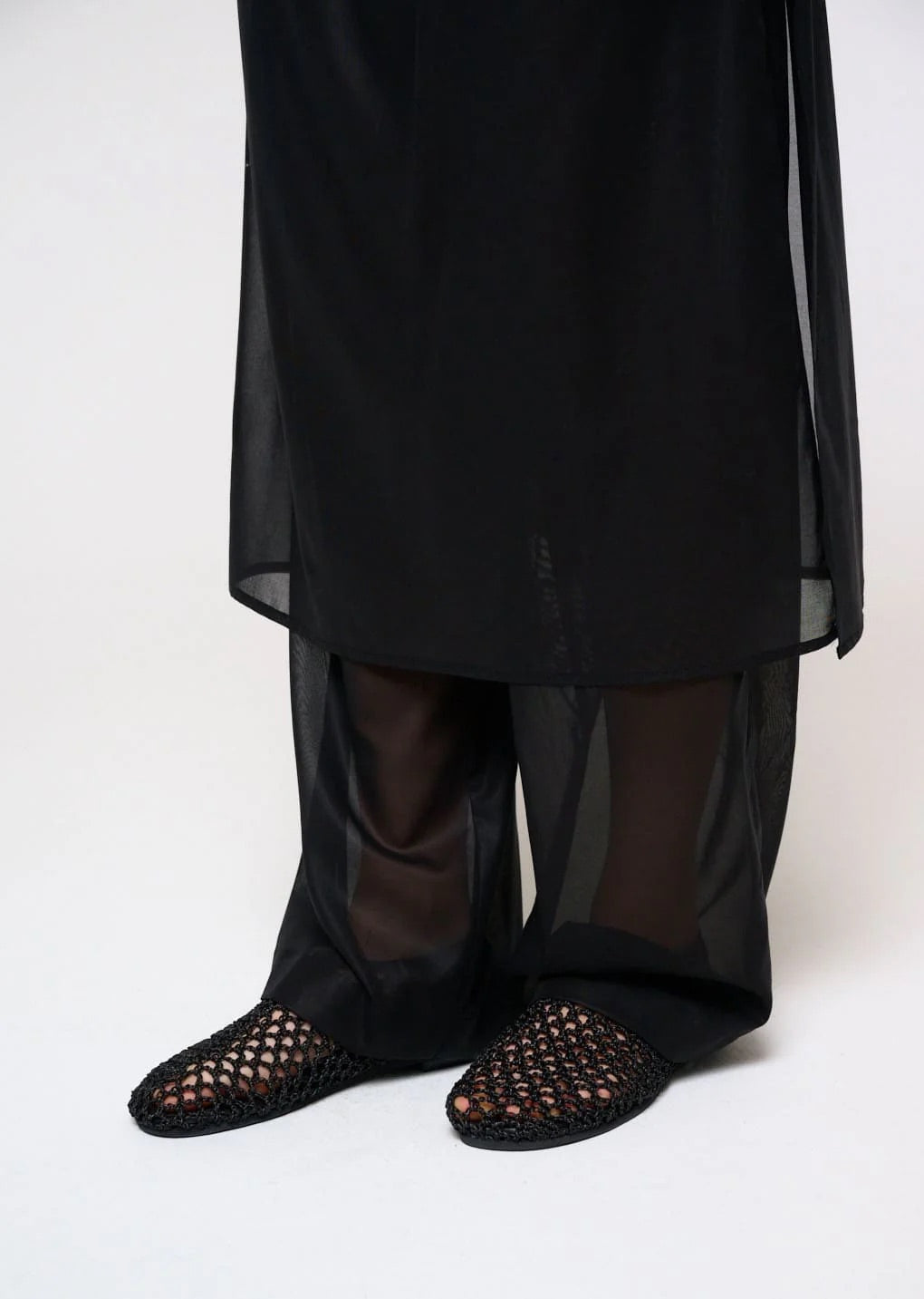 Amomento - Sheer Layered Pants - Black – Ensemble nettbutikk