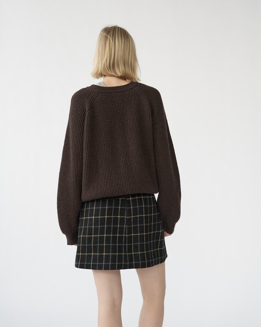 Shetland Wool Cardigan Brown