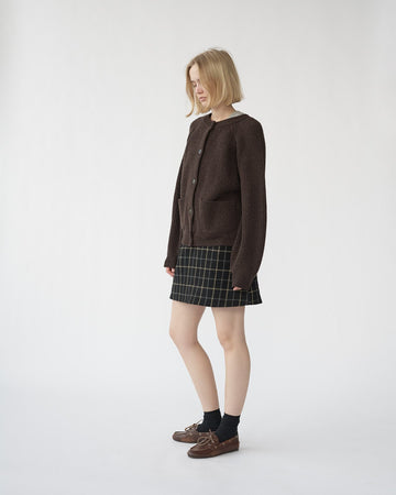 Shetland Wool Cardigan Brown