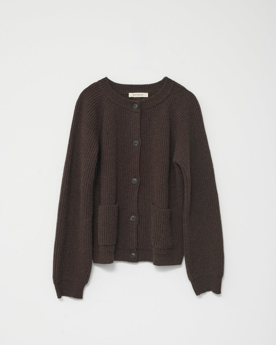 Shetland Wool Cardigan Brown