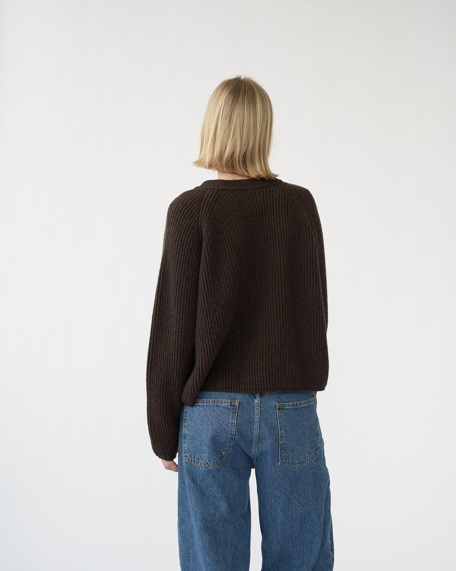 Shetland Wool Jumper Brown