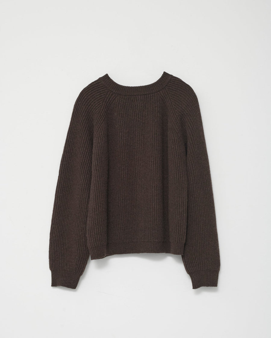 Shetland Wool Jumper Brown