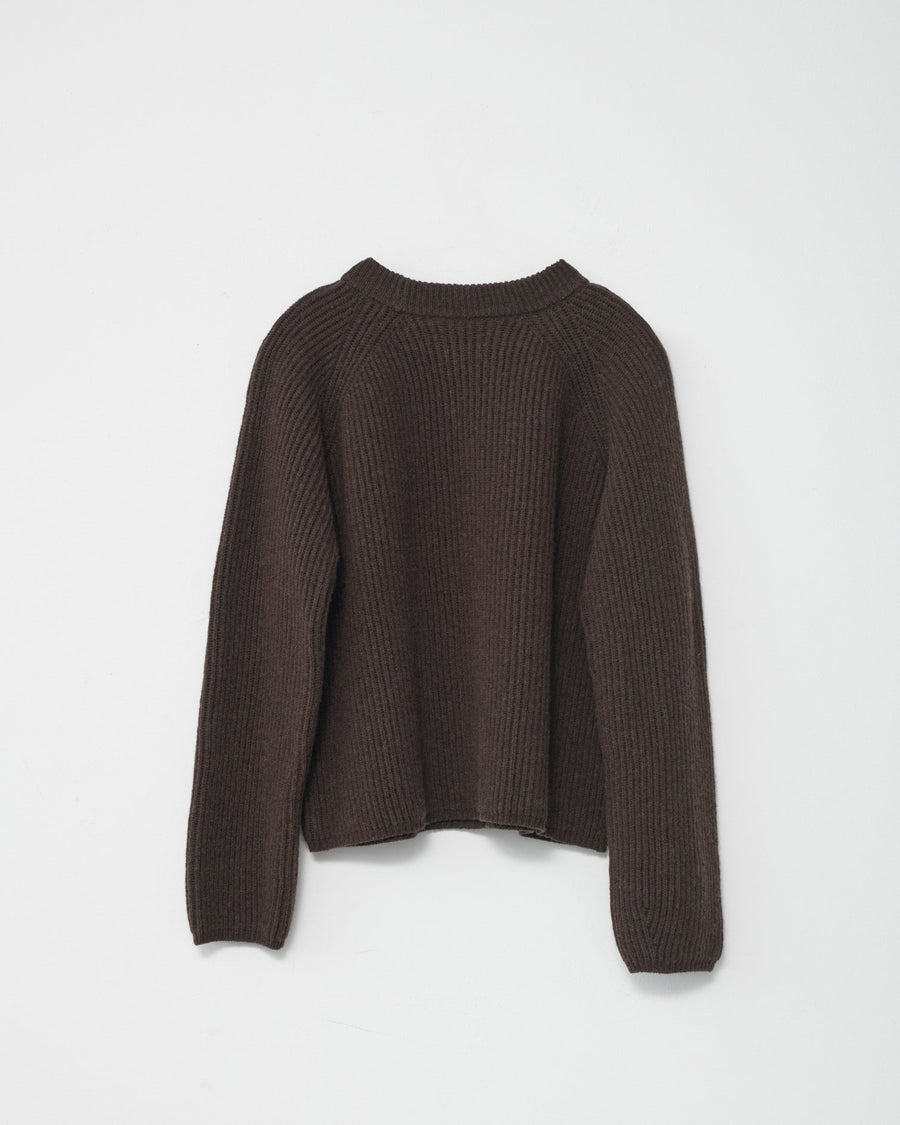 Shetland Wool Jumper Brown