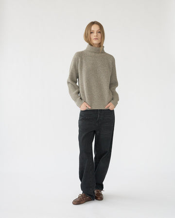 Shetland Wool Turtleneck Nature