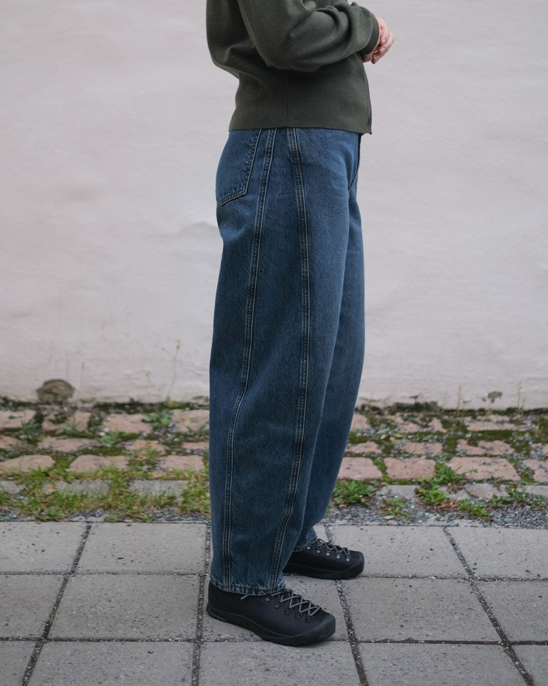 Bille Barrel Jeans - Washed Dark Blue