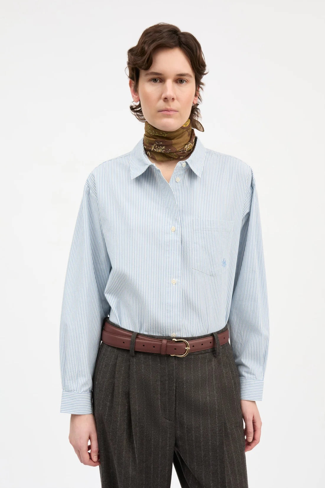 Edgar Shirt Oxford - Light Blue/White Stripe