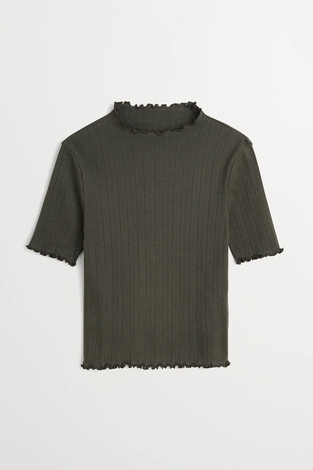 Edie T-Neck Tee - Dark Green