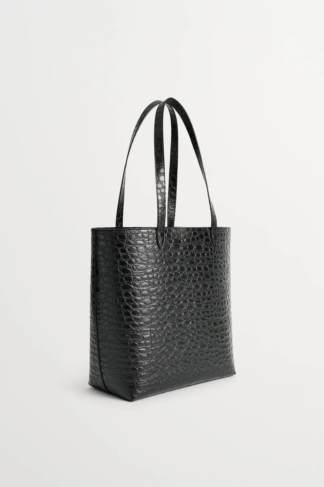 Medium City Tote - Croco Black
