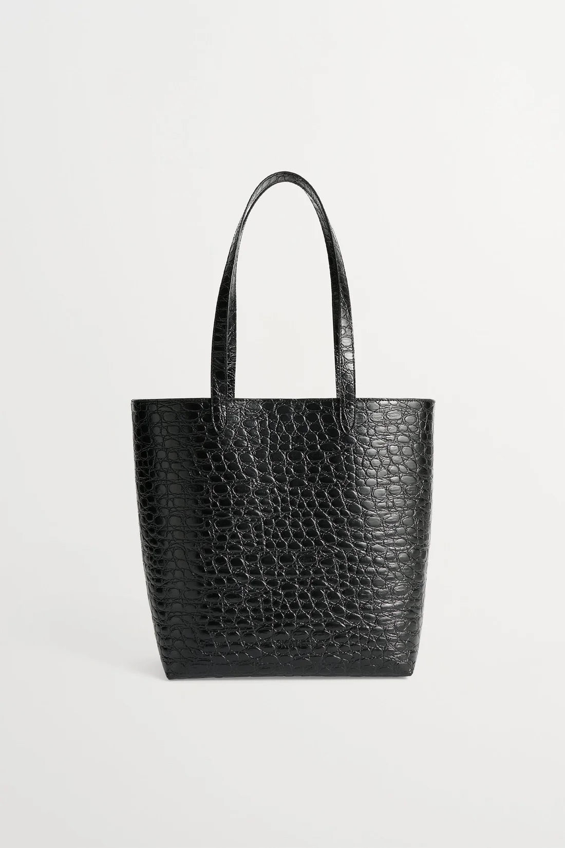 Medium City Tote - Croco Black