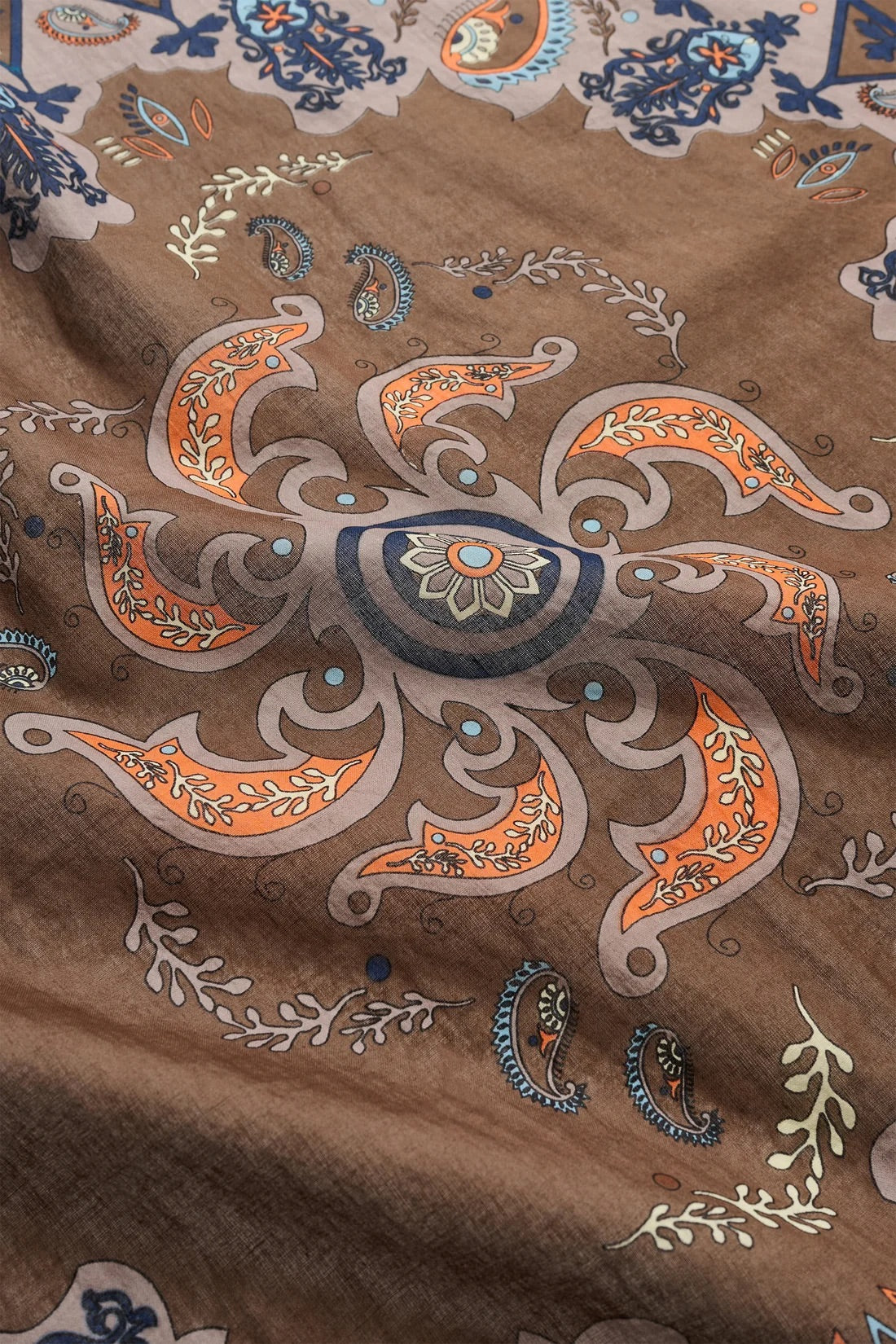 Pippa Scarf - Brown Paisley Print