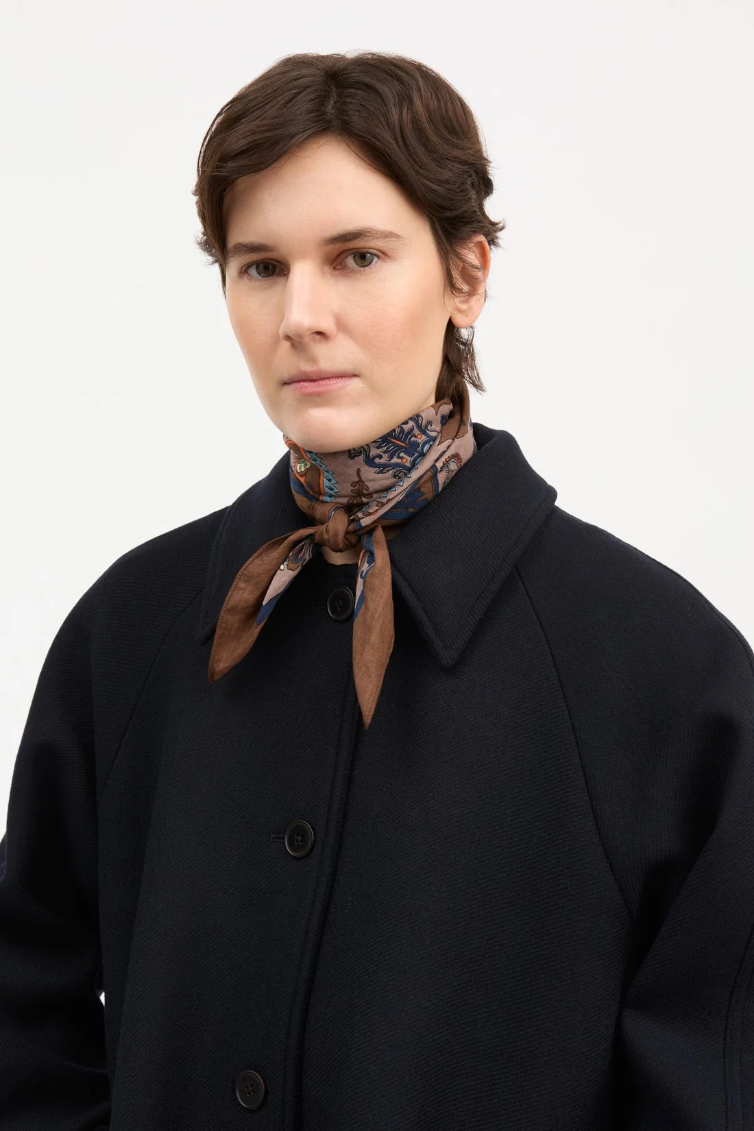 Pippa Scarf - Brown Paisley Print