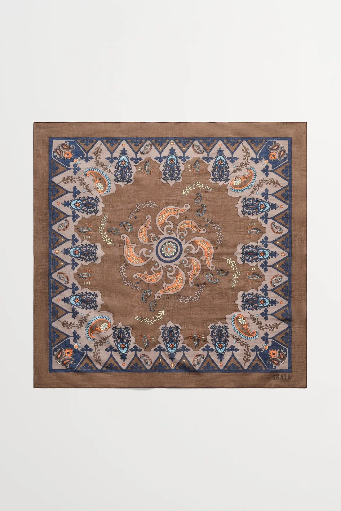 Pippa Scarf - Brown Paisley Print