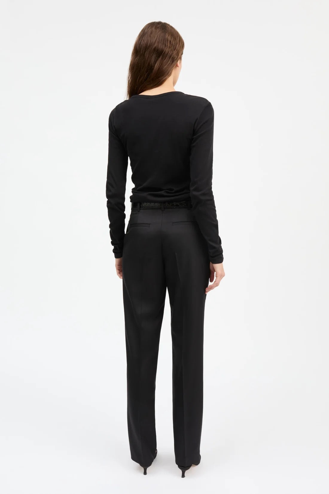 Seventies O-Neck Blouse - Black