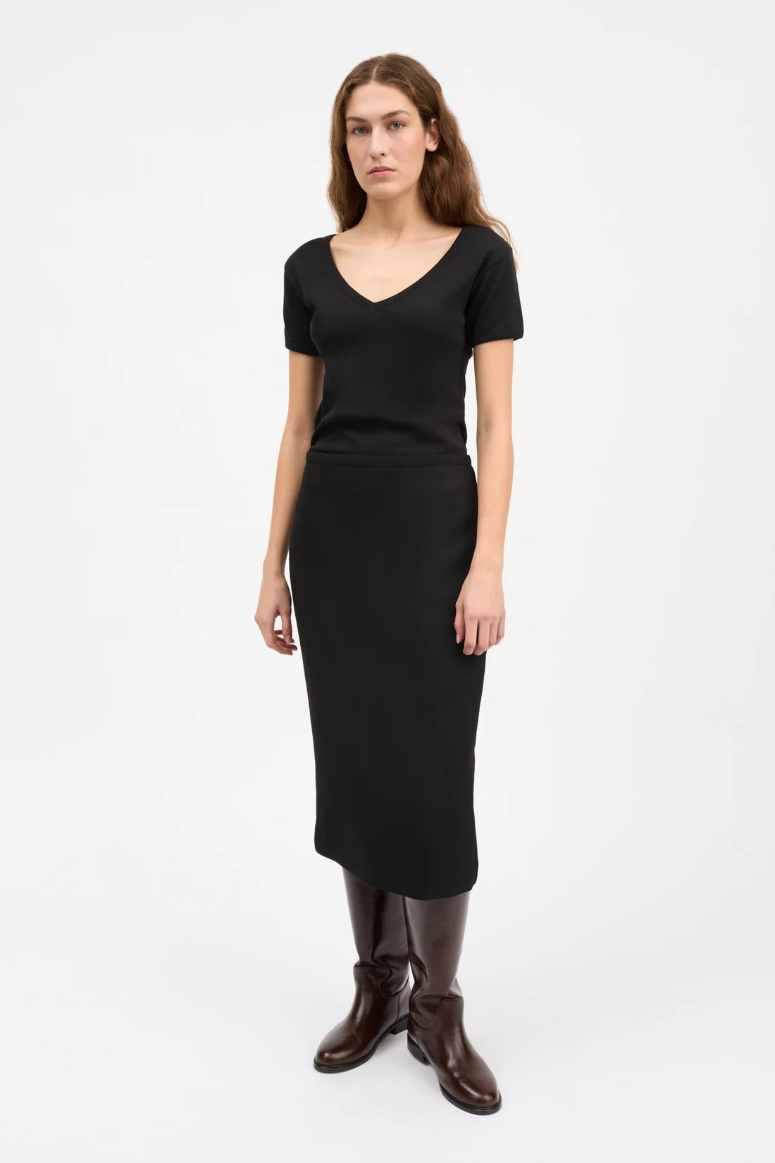Seventies V-Neck Tee - Black