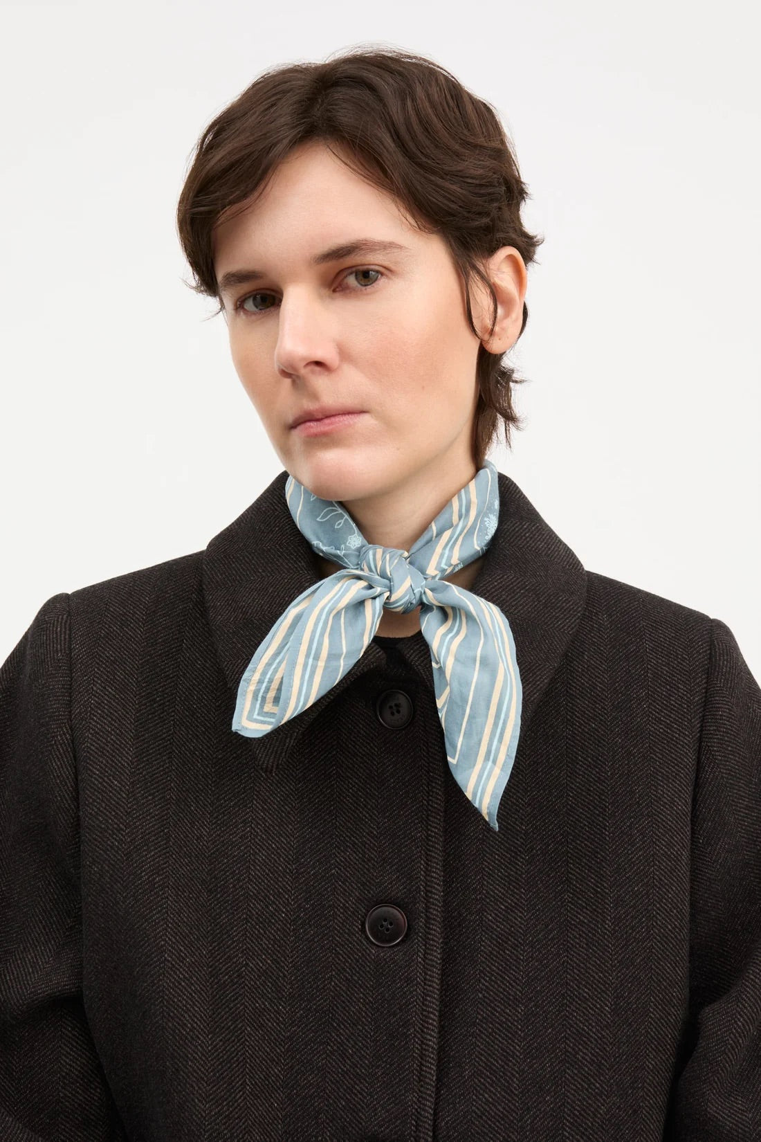 Skall Classic Scarf 55x55 - Stormblue / Beige
