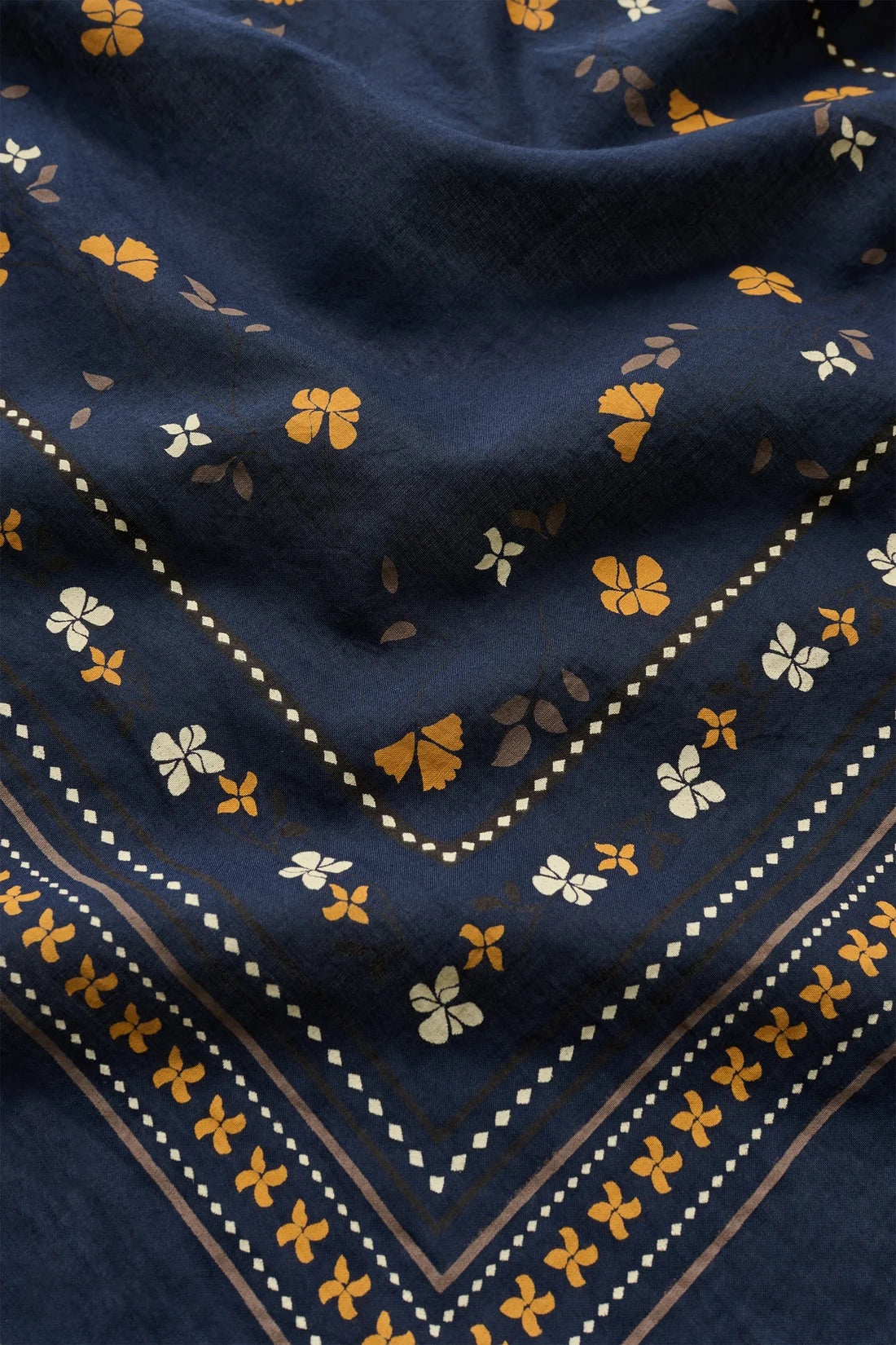 Skall Floral Scarf 55x55 - Midnight Navy