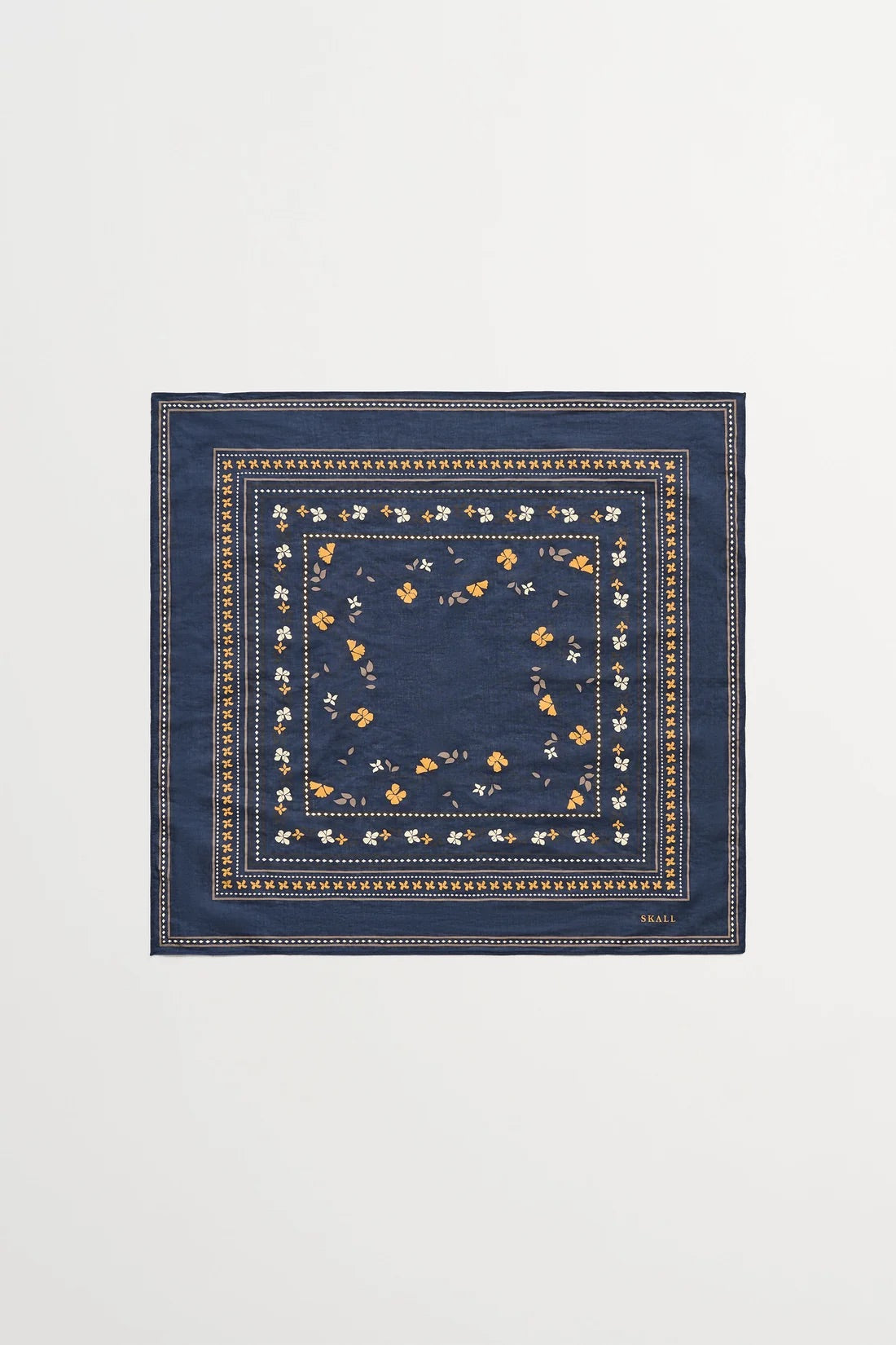 Skall Floral Scarf 55x55 - Midnight Navy