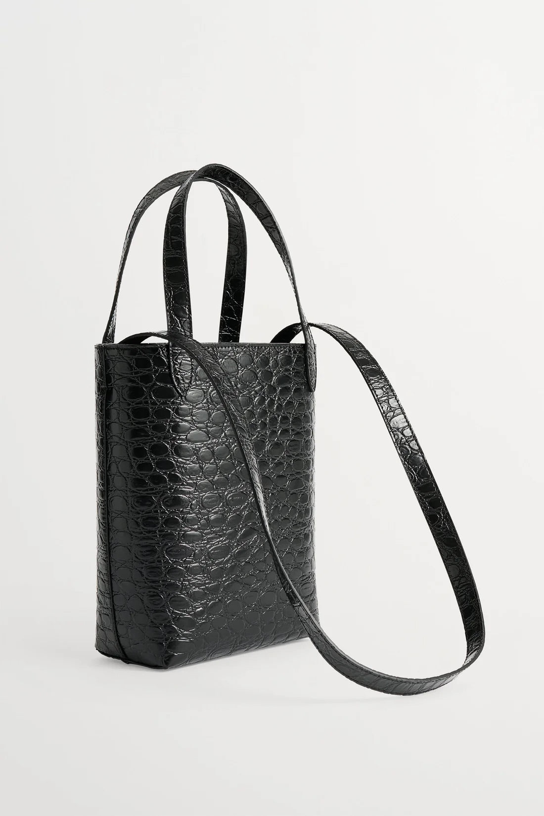 Small City Tote - Croco Black