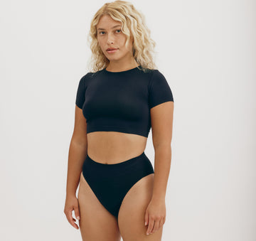 Smooth High-Leg Briefs Black