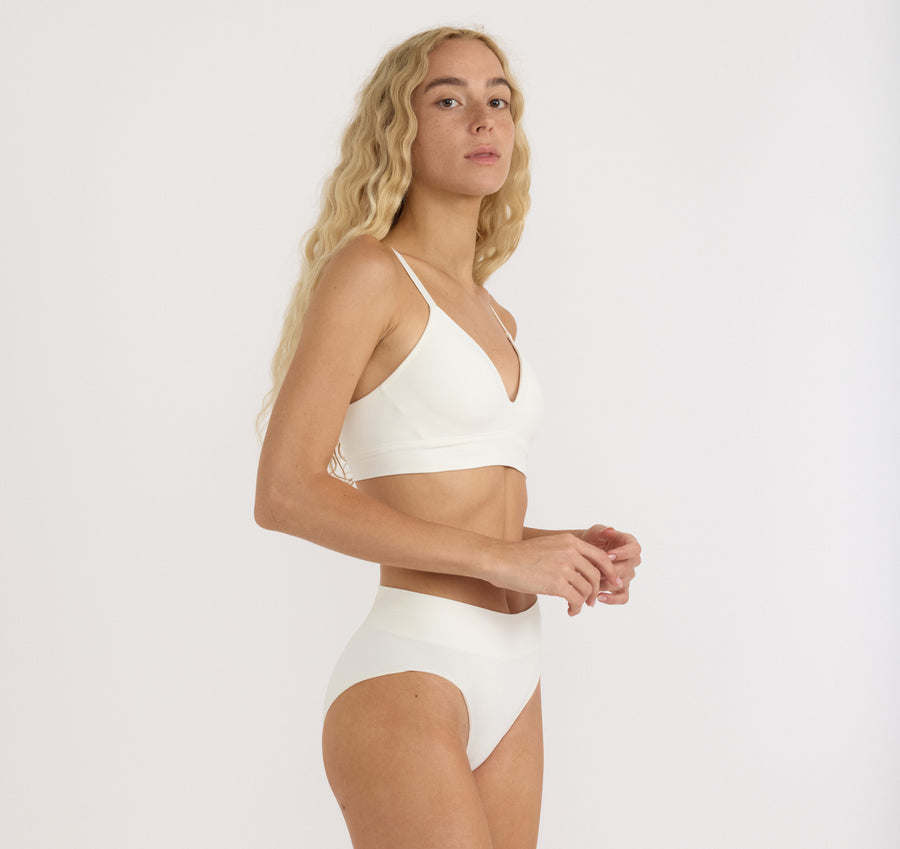 Smooth High-Leg Briefs Off-White