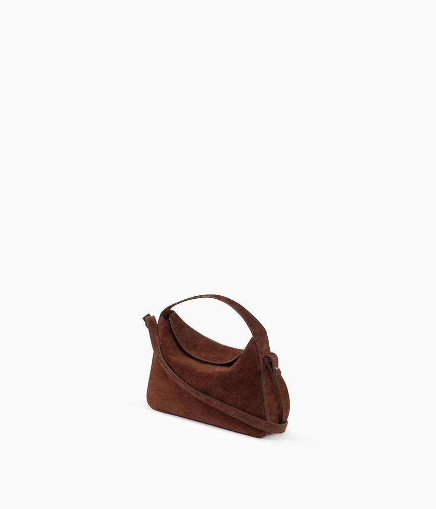 Soft Baguette Crossbody Suede Cocoa