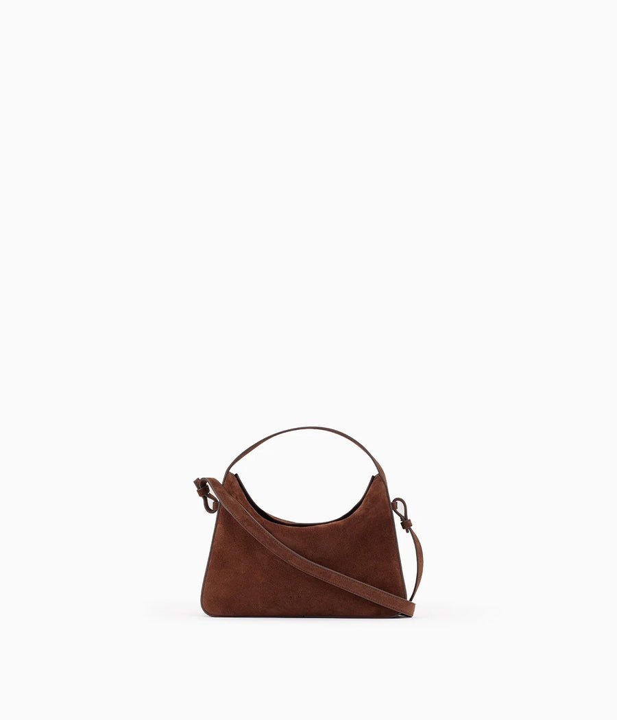 Soft Baguette Crossbody Suede Cocoa
