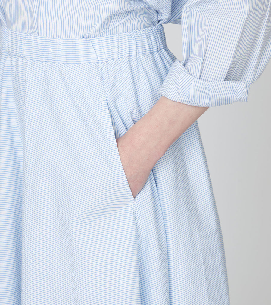 Stripe Circular Skirt Sax