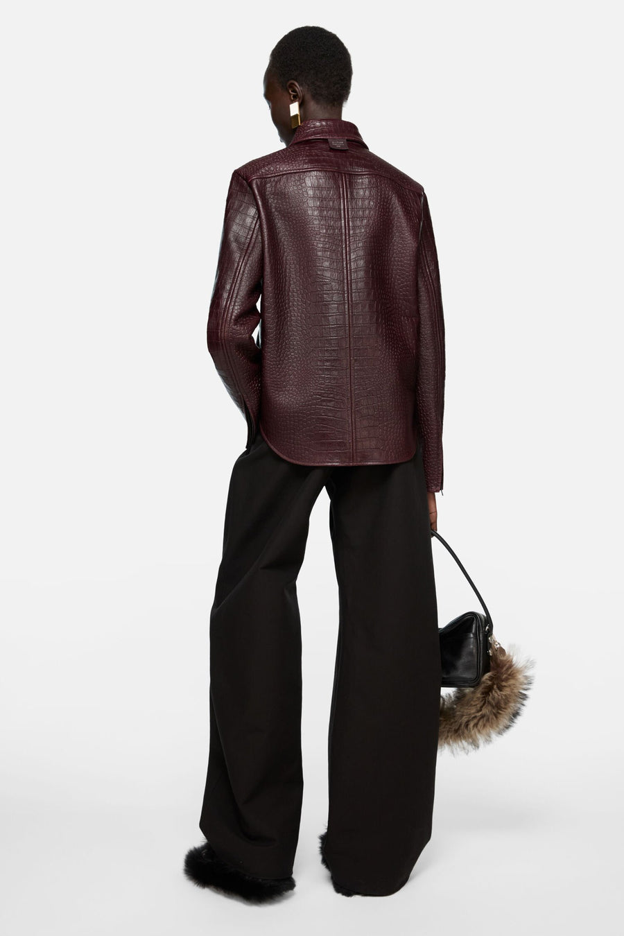 Tailored Satin Trousers Black